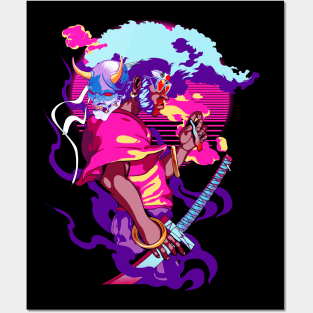 Neon Afro Samurai Posters and Art